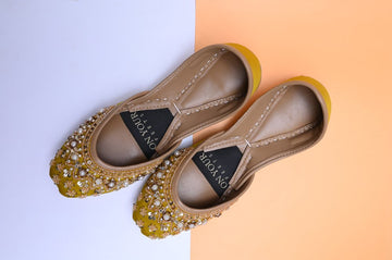 Handcrafted Yellow Raw Silk Slides – Bold, Bright & One of a Kind For Women